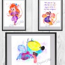 Digital files, Chip 'n' Dale Rescue Rangers set Disney print, poster watercolor nursery room decor