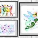 Digital files, Fairies Tinker Bell set Disney print, baby poster watercolor nursery room home decor