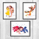 Digital files, Tarzan set Disney print, poster watercolor nursery room home decor