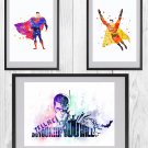 Digital files, Superman Superheroes DC Set print, poster watercolor nursery room home decor