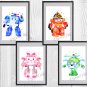 Digital files, Robocar Poli Set print, poster watercolor nursery room home decor