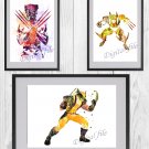 Digital files, Wolverine and the X-Men Superheroes Marvel Set print, poster watercolor nursery room