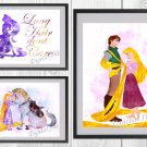 Digital files, Tangled Set 3 print, Rapunzel poster watercolor nursery room home decor, room walls