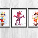 Digital files, Pinocchio Disney Set print, poster watercolor nursery room decor