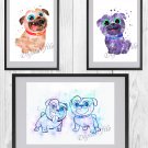 Digital files, Puppy Dog Pals Disney Set print, poster watercolor nursery room decor
