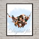 Digital files, Robbers Tangled print, Rapunzel poster watercolor nursery room home decor, room walls