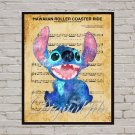 Digital file, Lilo & Stitch Disney notes print, baby poster watercolor nursery room home decor