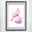 Digital file, Lilo & Stitch Angel Disney print, baby poster watercolor nursery room home decor