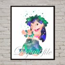 Digital file, Lilo & Stitch Disney print, baby poster watercolor nursery room home decor