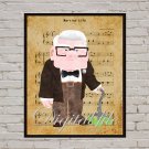Digital files, Up print, Carl Fredricksen Ellie poster watercolor nursery room decor