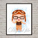 Digital files, Up print, baby Carl Fredricksen Ellie poster watercolor nursery room decor
