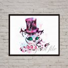 Digital files, Alice In Wonderland Disney Cheshire Cat print, poster watercolor nursery room decor