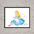 Digital files, Alice In Wonderland Disney print, poster watercolor nursery room decor