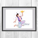 Digital file, Disney Jasmine Aladdin print, poster watercolor nursery room home decor
