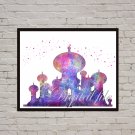 Digital file, Disney Agroba Aladdin print, Abu poster watercolor nursery room home decor