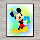 Digital file, Mickey Mouse Disney print, baby poster watercolor nursery room home decor
