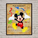 Digital file, Mickey Mouse Disney Music print, baby poster watercolor nursery room home decor