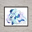 Digital file, Minnie Mouse Disney print, baby poster watercolor nursery room home decor