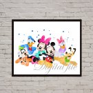 Mickey Mouse Disney Minnie print, Donald Duck poster watercolor nursery room decor Digital files