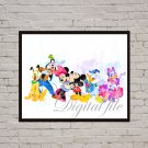 Mickey Mouse Disney Minnie print, Donald Duck poster watercolor nursery room decor Digital files