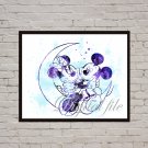 Mickey Mouse Minnie Mouse Disney print, poster watercolor nursery room decor Digital files