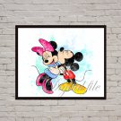 Mickey Mouse Minnie Mouse Disney print, poster watercolor nursery room decor Digital files