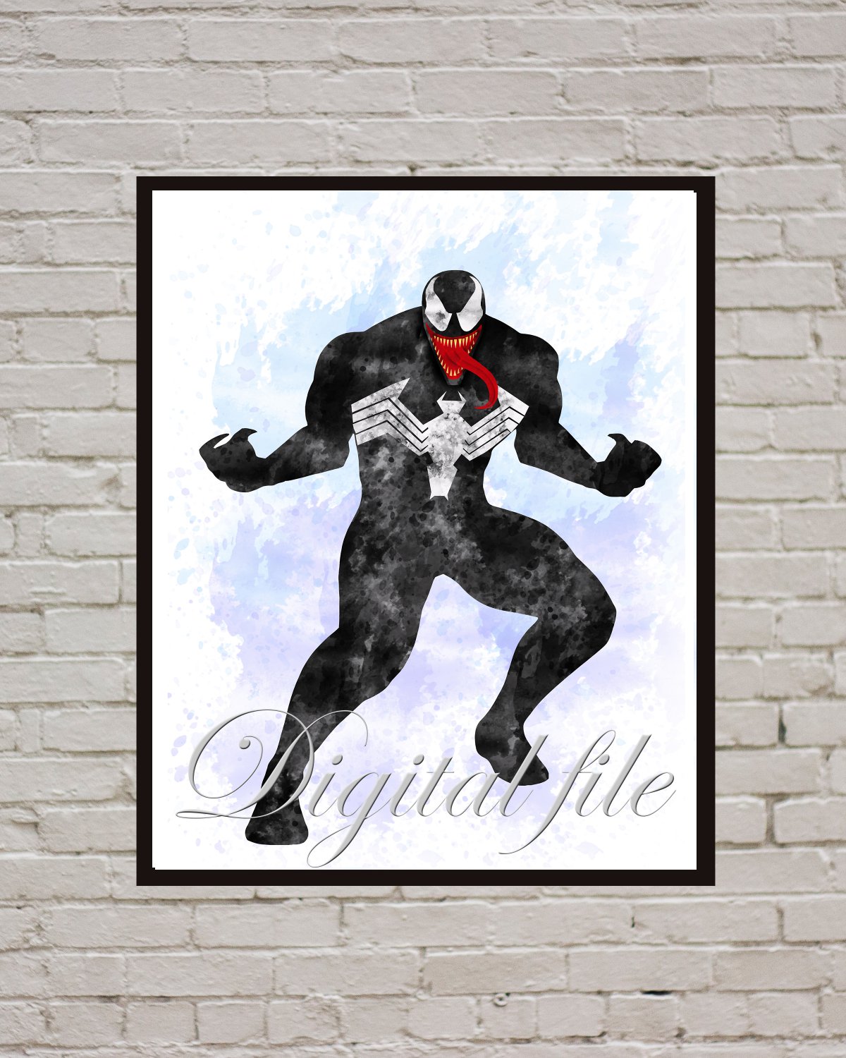 Digital file, Venom Superheroes Marvel Avengers print, poster watercolor nursery room decor