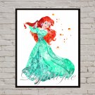 Digital file, Little Mermaid Ariel Disney print, poster watercolor nursery room home decor