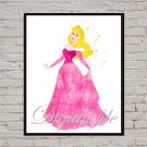 Digital file, Disney Princes Avrora print, poster watercolor nursery room home decor