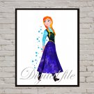 Digital file, Frozen Anna Disney print, poster watercolor nursery room home decor