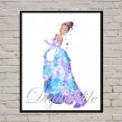 Digital file, Princess and the Frog Tiana Disney print, poster watercolor nursery room decor