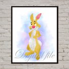 Digital file, Rabbit Winnie the Pooh Disney print, poster watercolor nursery room home decor