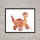 Digital file, Land Before Time Littlefoot Disney print, poster watercolor nursery room decor