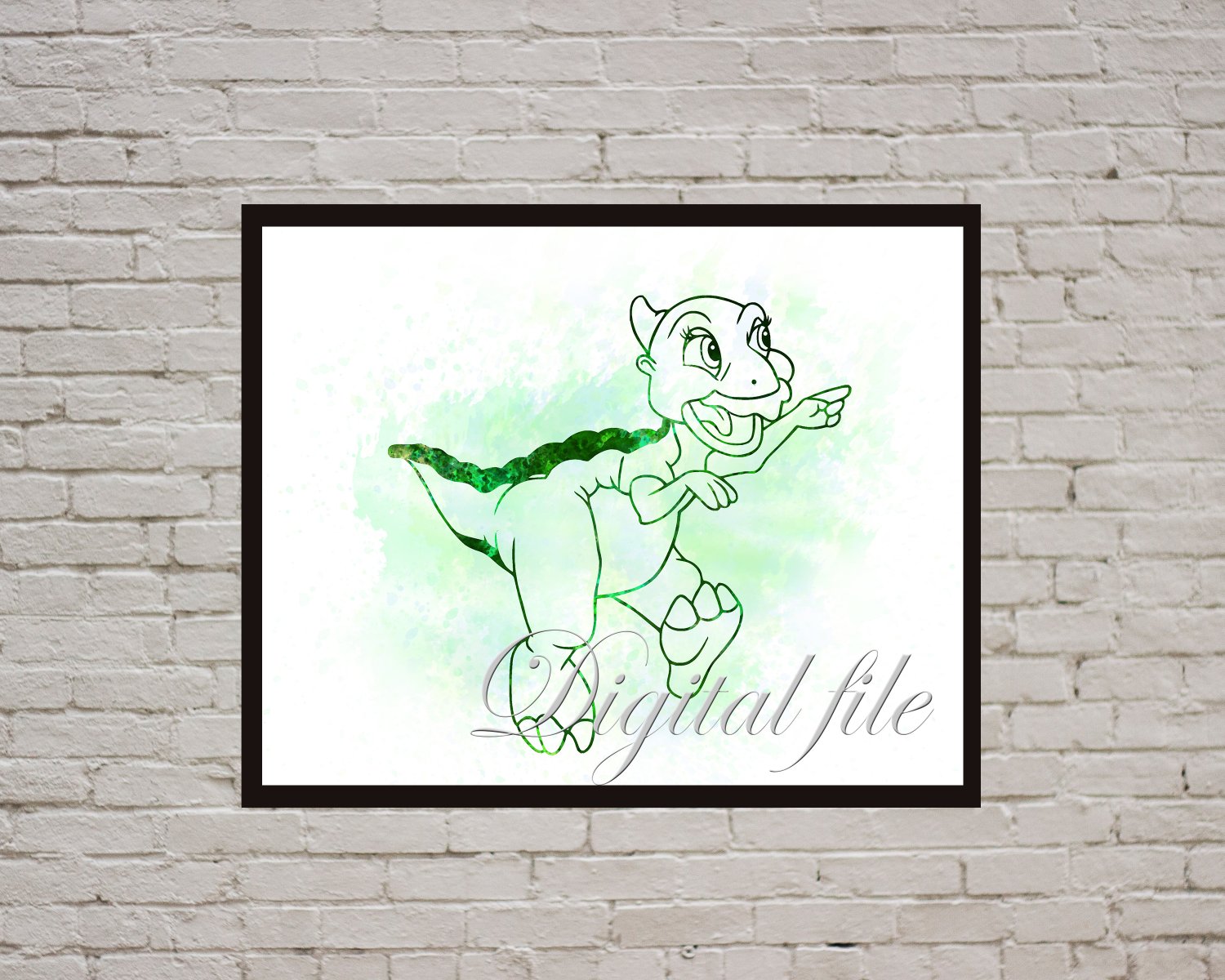 Digital file, Land Before Time Ducky Disney print, poster watercolor nursery room home decor