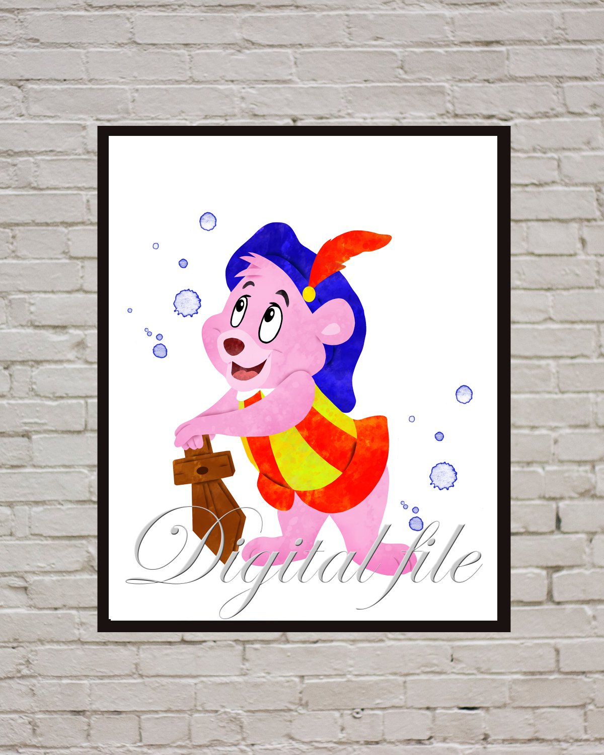 Digital file, Disney's Adventures of the Gummi Bears print, poster Cubbi watercolor nursery room