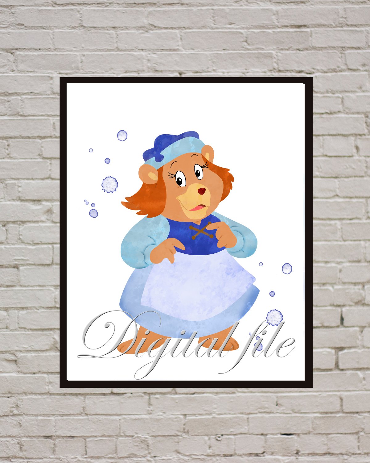 Digital file, Disney's Adventures of the Gummi Bears print, poster Grammi watercolor nursery room