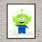 Digital file, Toy Story Squeeze Toy Aliens Disney print, poster watercolor nursery room home decor