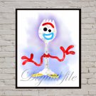 Digital file, Toy Story Forky Disney print, poster watercolor nursery room home decor