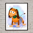 Digital file, Toy Story Slinky Dog Disney print, poster watercolor nursery room home decor