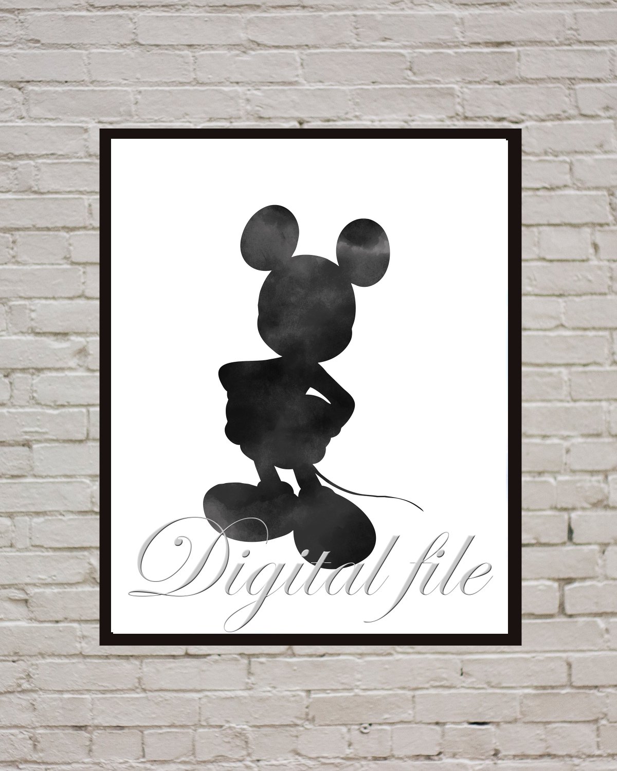 Digital file, Mickey Mouse Disney print, baby poster watercolor nursery room home decor