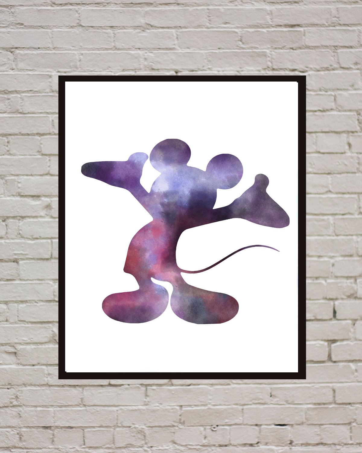 Digital file, Mickey Mouse Disney print, baby poster watercolor nursery room home decor