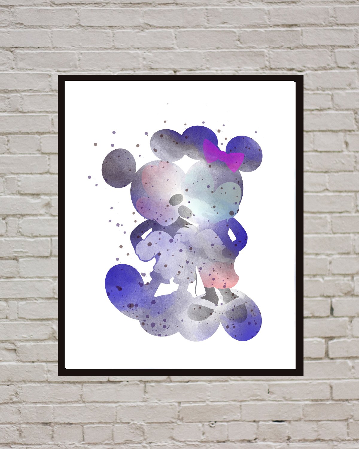 Mickey Mouse Minnie Mouse Disney print, poster watercolor nursery room decor Digital files