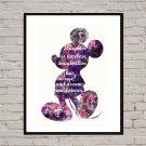 Digital file, Mickey Mouse Disney print, baby poster watercolor nursery room home decor