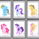 Digital files, My Little Pony: Friendship Is Magic print, poster watercolor nursery room