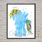 Digital files, My Little Pony Rainbow Dash print, poster watercolor nursery room home decor room