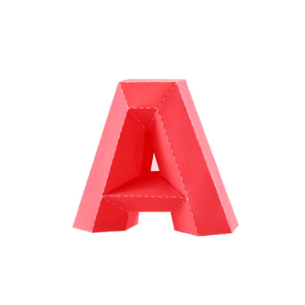 Letter A 3D Alphabet Paper Model Template Kit PDF Download