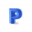 Letter P 3D Alphabet Paper Model Template Kit PDF Download
