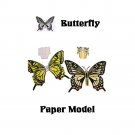 Butterfly Paper Model Paper Craft Template PDF Download
