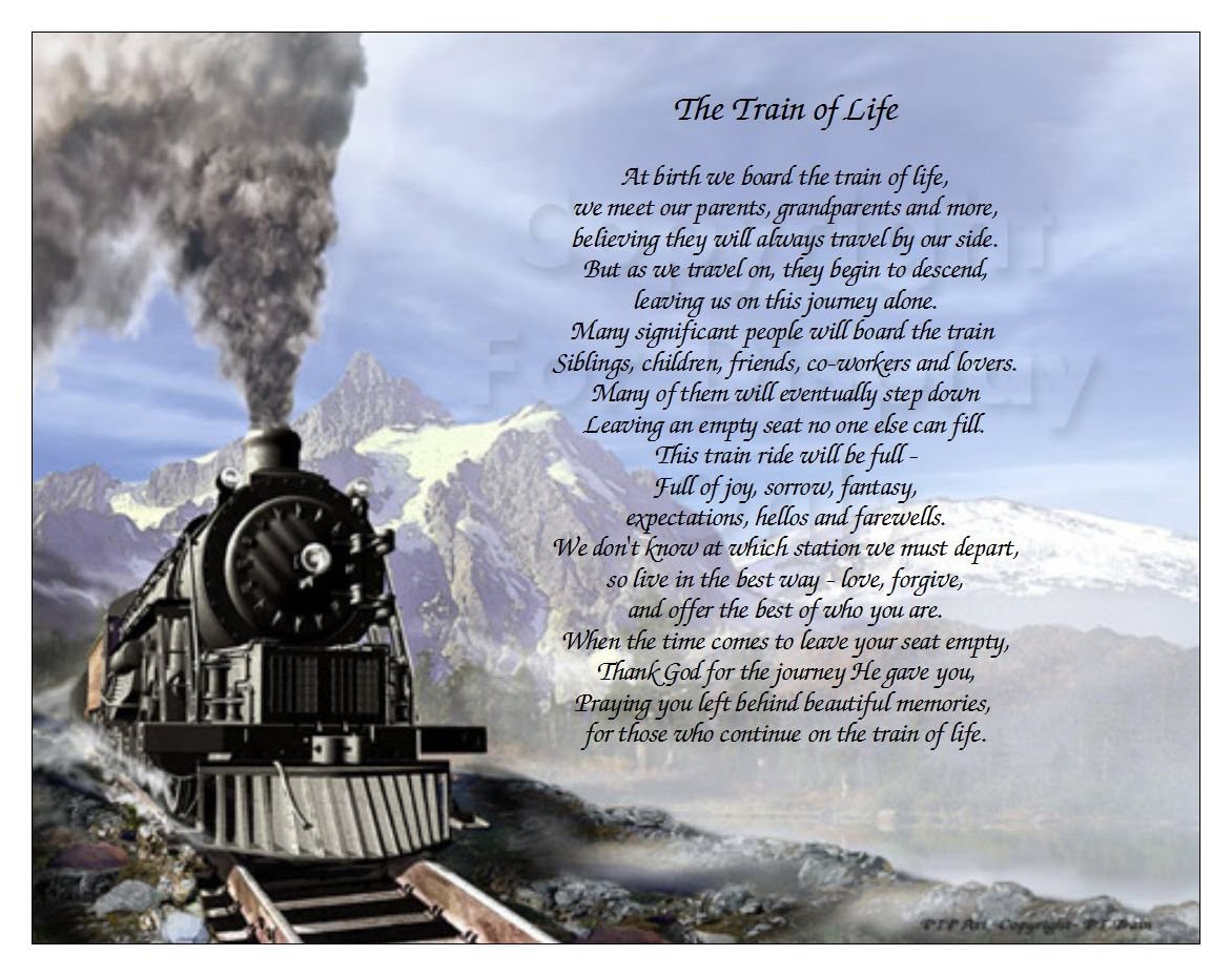 The Train of Life Verse Scenic Train Route Art 8.5 x 11