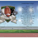 Football Player's Prayer Personalized Football Field Art 11 x 8.5